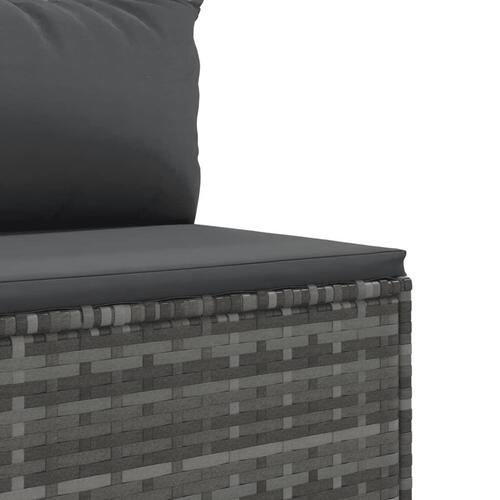 Loungesæt til haven 5 dele med hynder polyrattan grå