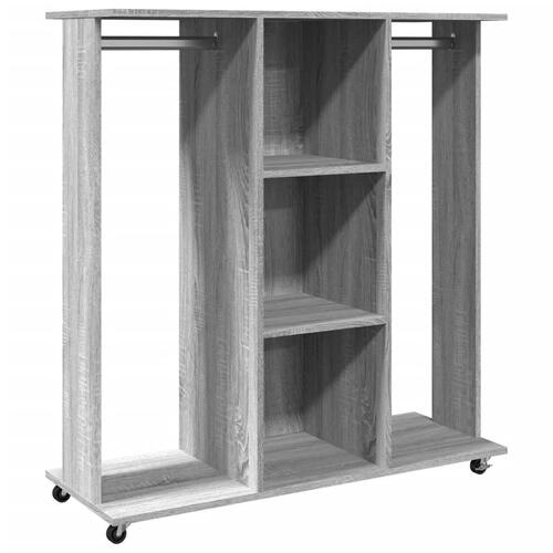 Klædeskab med hjul 102x38x110 cm konstrueret træ grå sonoma-eg