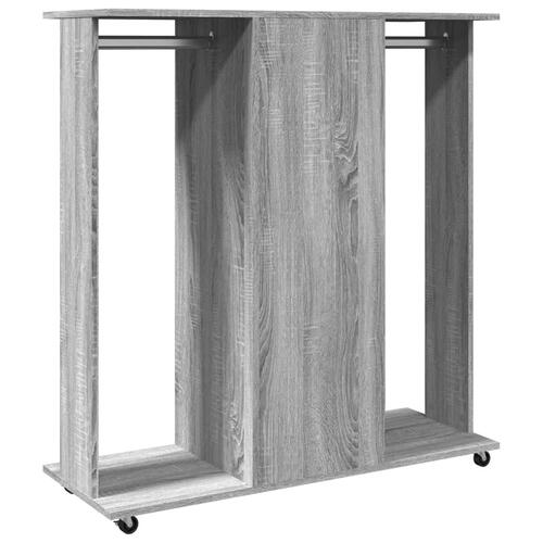 Klædeskab med hjul 102x38x110 cm konstrueret træ grå sonoma-eg