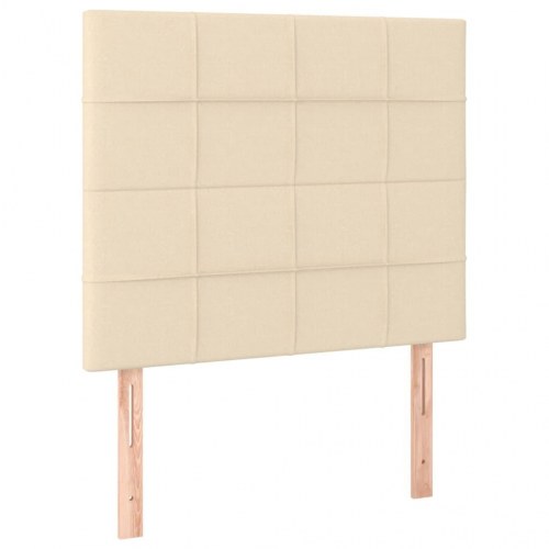 Kontinentalseng med madras 80×200 cm - stof, cremefarvet