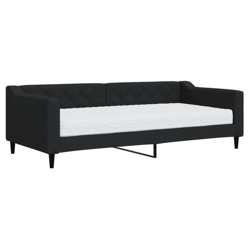 Daybed med madras 90x200 cm stof sort