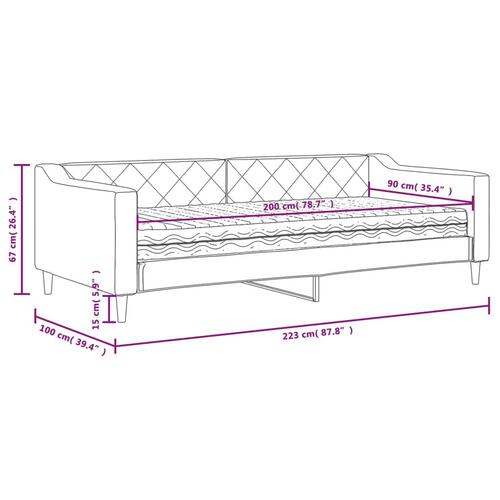 Daybed med madras 90x200 cm stof sort