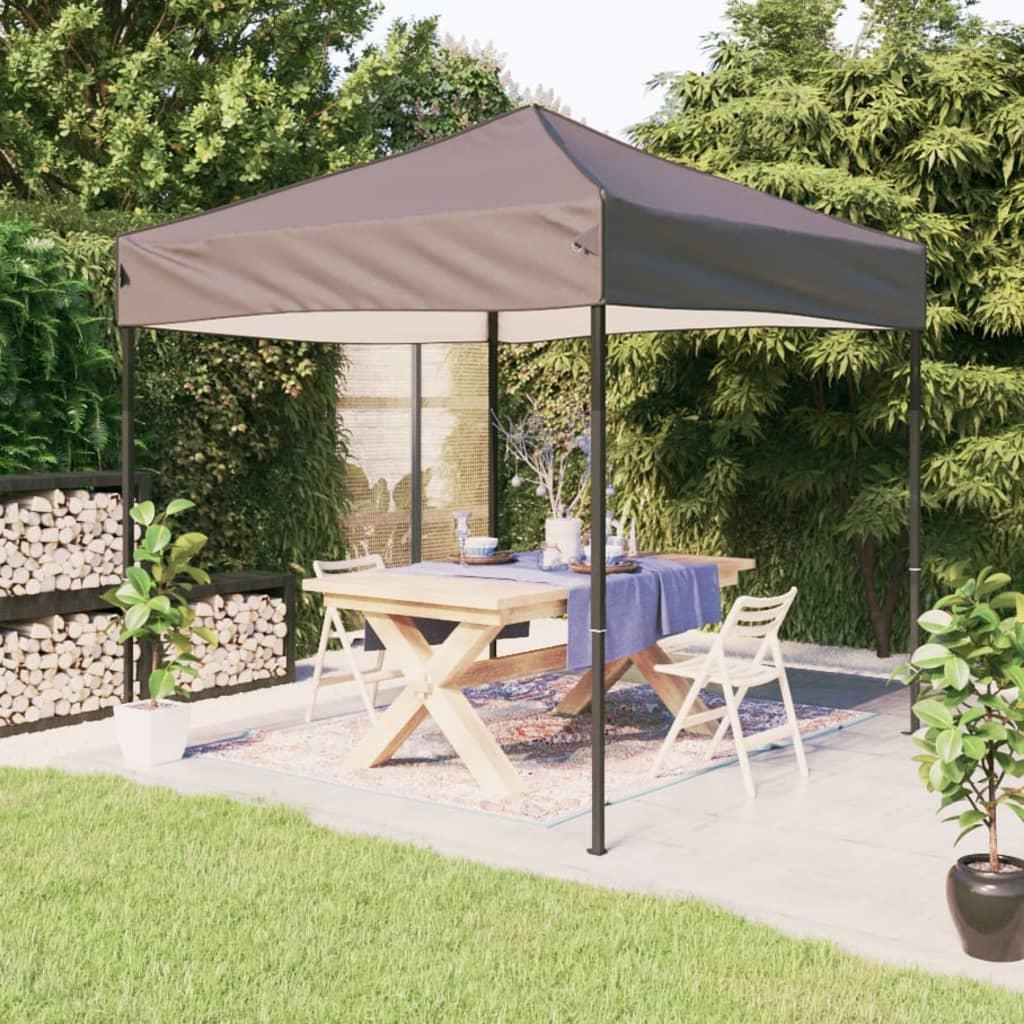 Foldbart festtelt 2x2 m gråbrun