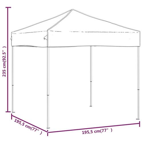 Foldbart festtelt 2x2 m gråbrun
