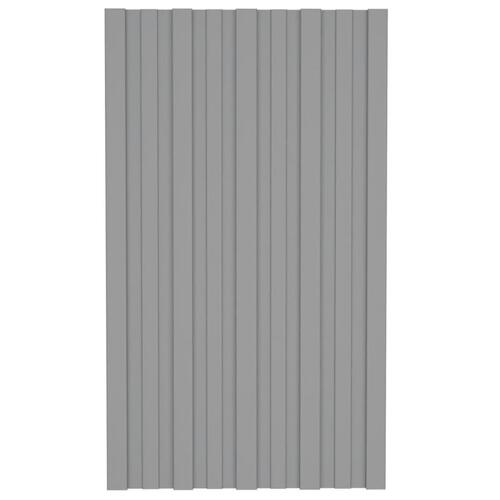 Tagplader 12 stk. 80x45 cm galvaniseret stål grå