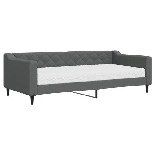 Daybed med madras 90x200 cm stof mørkegrå