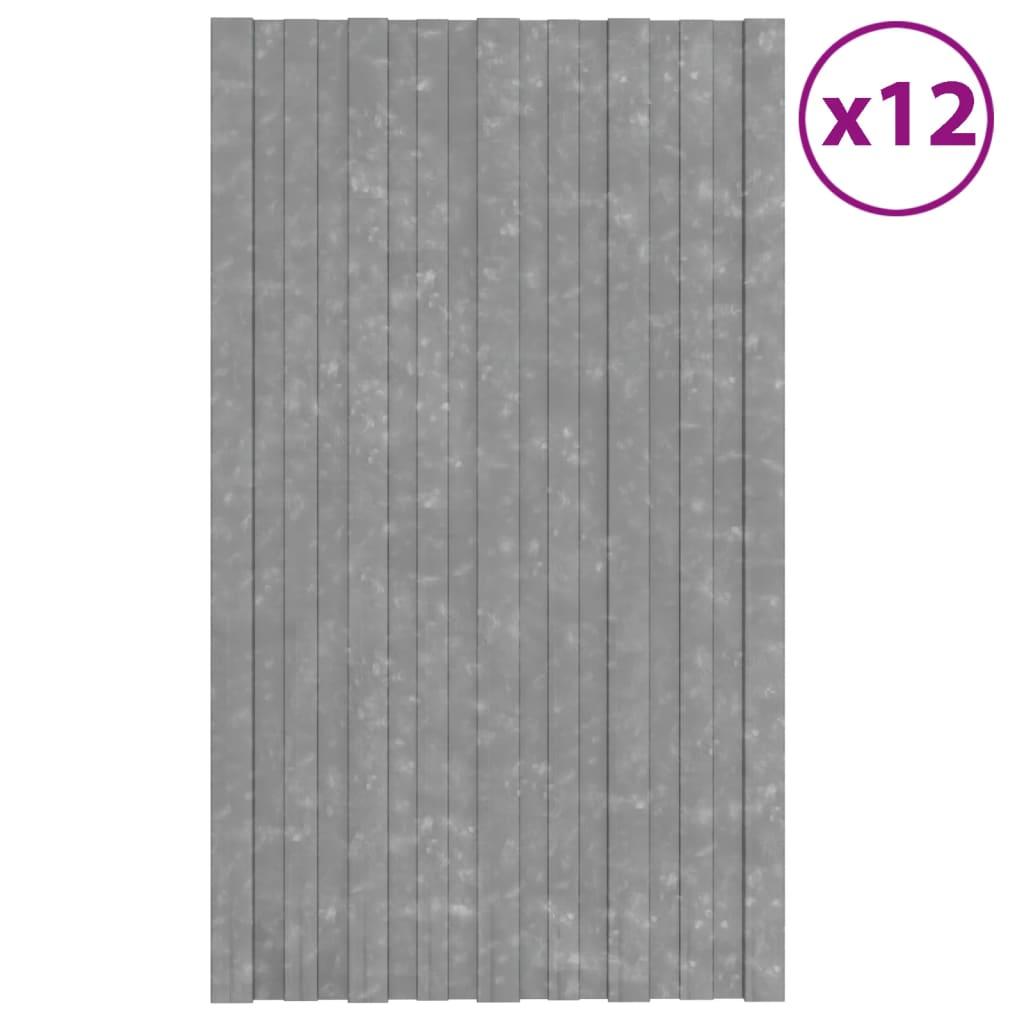 Tagplader 12 stk. 80x45 cm galvaniseret stål sølvfarvet