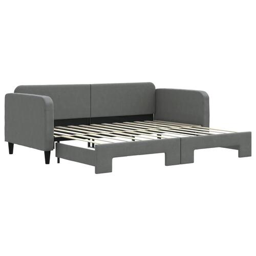 Daybed med udtræk 90x200 cm stof mørkegrå
