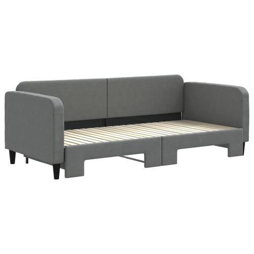 Daybed med udtræk 90x200 cm stof mørkegrå