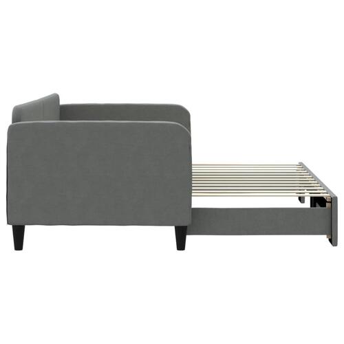 Daybed med udtræk 90x200 cm stof mørkegrå