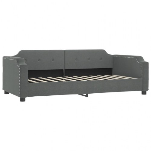 Daybed med udtræk 90×200 cm - stof, mørkegrå