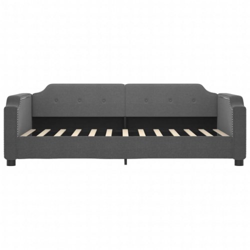 Daybed med udtræk 90×200 cm - stof, mørkegrå