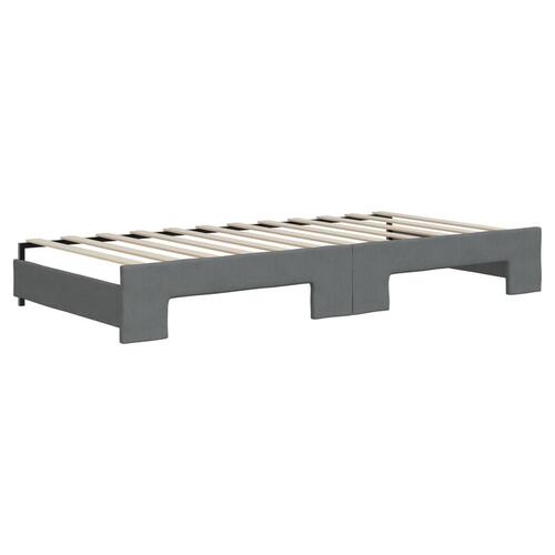 Daybed med udtræk og skuffer 90x200 cm stof mørkegrå
