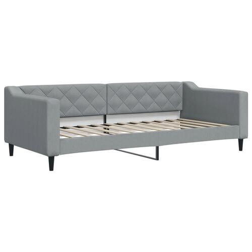 Daybed med madras 90x200 cm stof lysegrå