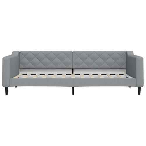 Daybed med madras 90x200 cm stof lysegrå
