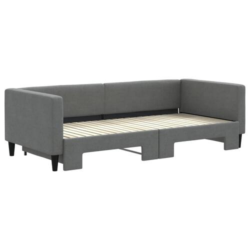 Daybed med udtræk 90x200 cm stof mørkegrå