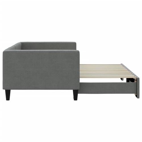 Daybed med udtræk 90x200 cm stof mørkegrå