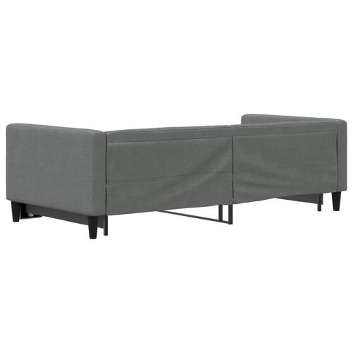 Daybed med udtræk 90x200 cm stof mørkegrå