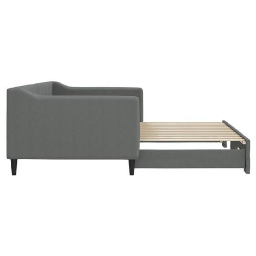 Daybed med udtræk 90x200 cm stof mørkegrå