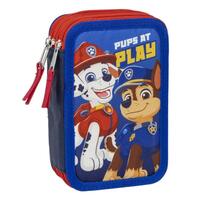 Tredobbelt Penalhus The Paw Patrol Blå 12,5 x 6,5 x 19,5 cm