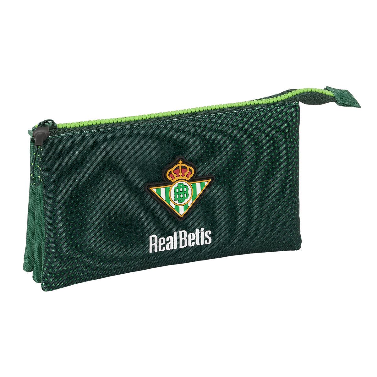 Tredobbelt penalhus Real Betis Balompié - Grøn (22 × 12 × 3 cm)