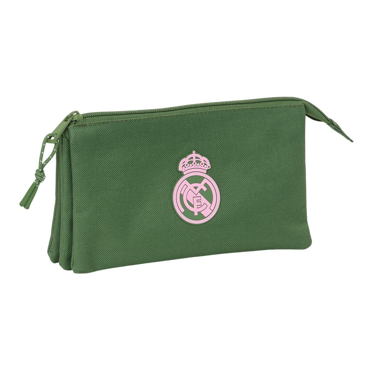 Tredobbelt penalhus Real Madrid C.F., khaki - 22 × 12 × 3 cm