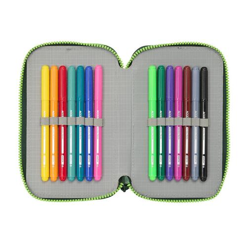 Dobbelt penalhus Real Betis Balompié Grøn 12.5 x 19.5 x 4 cm 28 Dele