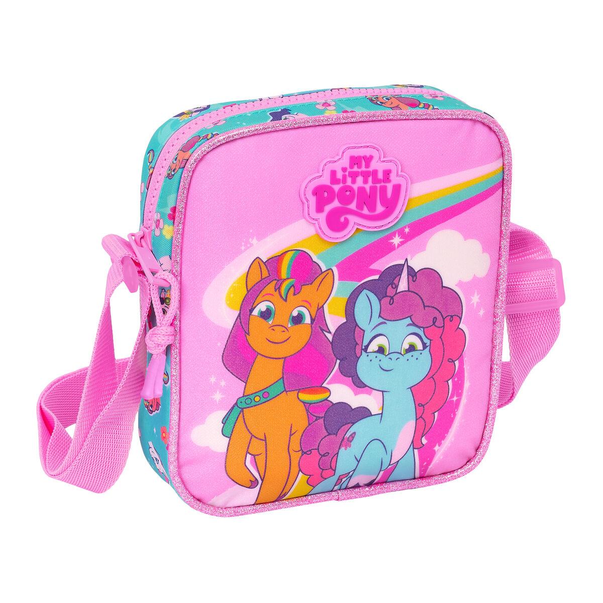 My Little Pony skuldertaske - Magic, pink/turkis, 16 × 18 × 4 cm billede