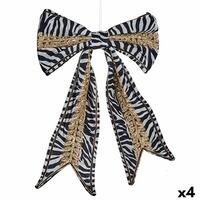 Lasso Julepynt Zebra Hvid Sort 40 x 4 x 45 cm (4 enheder)