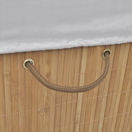 Vasketøjskurv i bambus - rektangulær, naturfarvet 40×30×60 cm