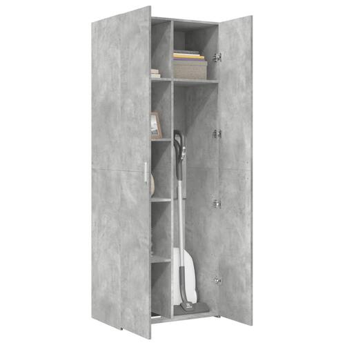 Skab 70x42,5x185 cm konstrueret træ betongrå