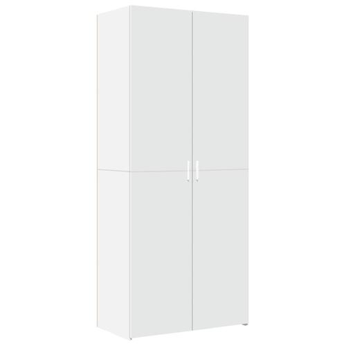 Skab 80x42,5x185 cm konstrueret træ hvid