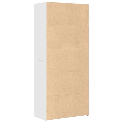 Skab 80x42,5x185 cm konstrueret træ hvid