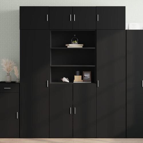 Skab 80x42,5x185 cm konstrueret træ sort