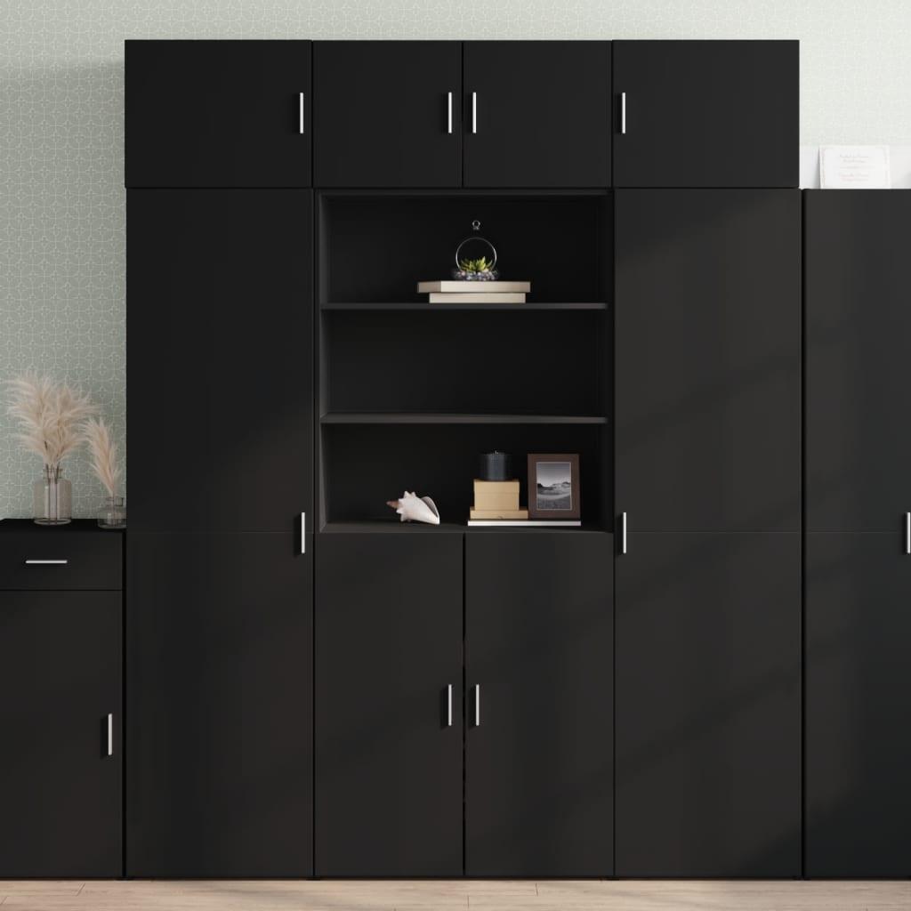 Skab 80x42,5x185 cm konstrueret træ sort