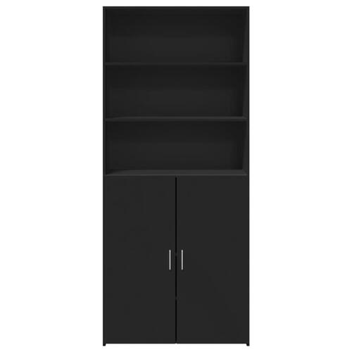 Skab 80x42,5x185 cm konstrueret træ sort