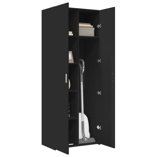 Skab 70x42,5x185 cm konstrueret træ sort