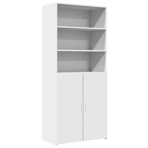 Skab 80x42,5x185 cm konstrueret træ hvid