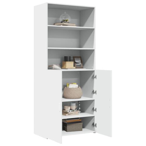 Skab 80x42,5x185 cm konstrueret træ hvid