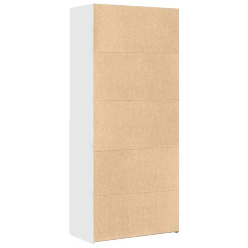 Skab 80x42,5x185 cm konstrueret træ hvid