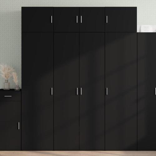 Skab 80x42,5x185 cm konstrueret træ sort