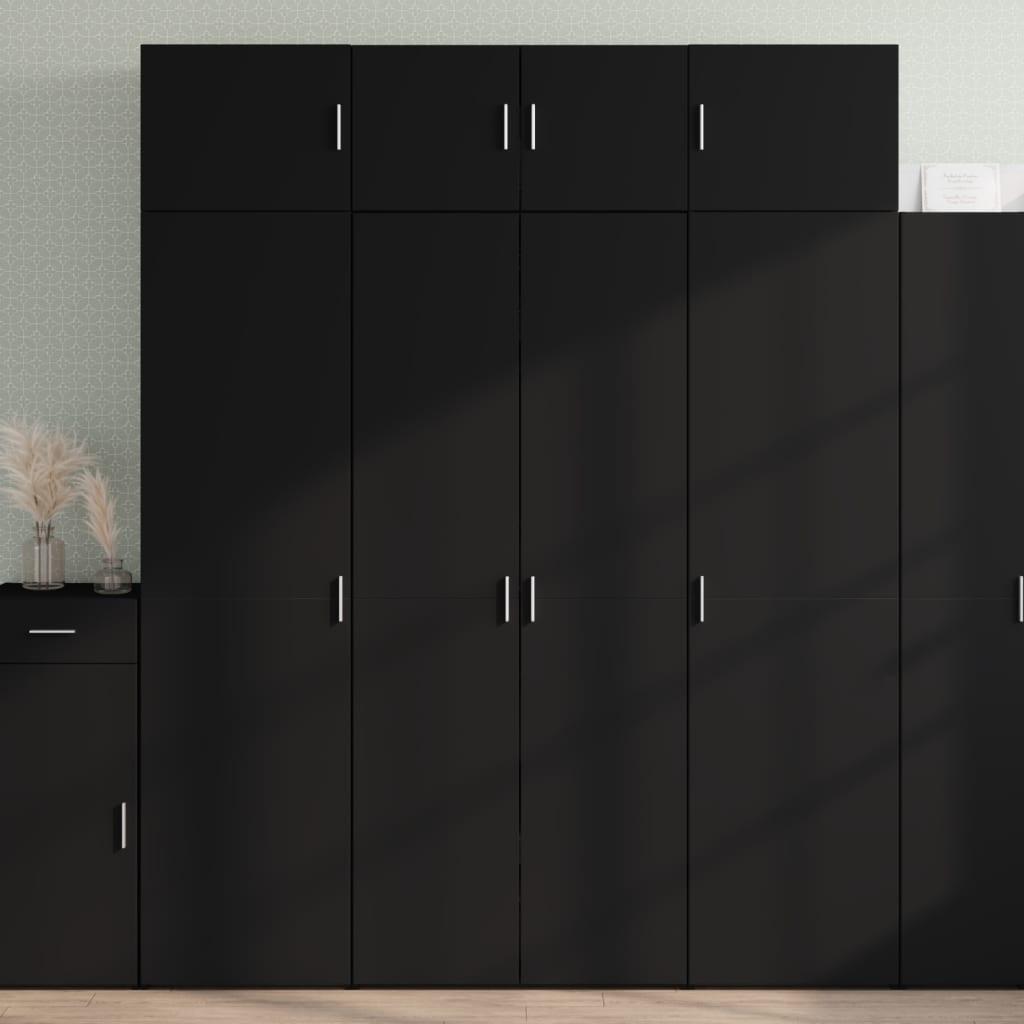 Skab 80x42,5x185 cm konstrueret træ sort
