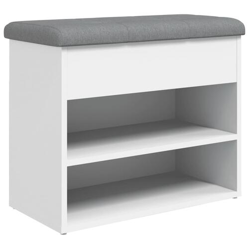 Skobænk 62x32x50 cm konstrueret træ hvid