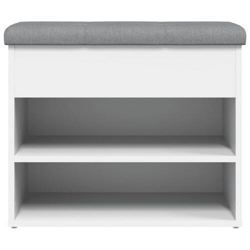 Skobænk 62x32x50 cm konstrueret træ hvid