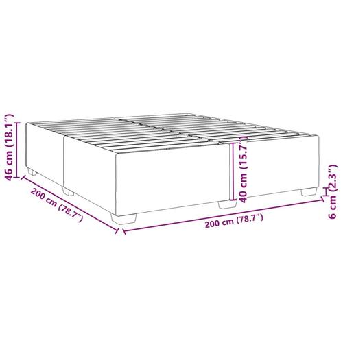 Sengeramme uden madras 200x200 cm stof blå