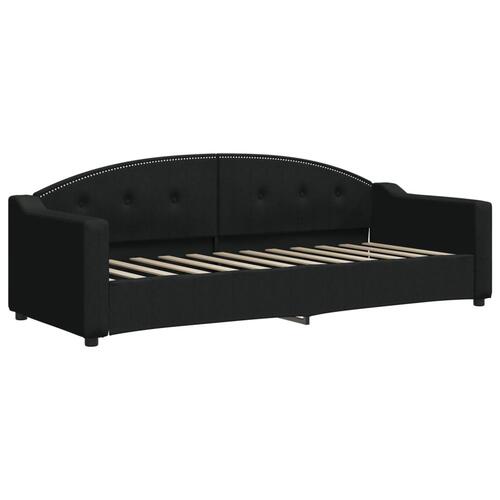 Daybed med udtræk og madras 80x200 cm stof sort