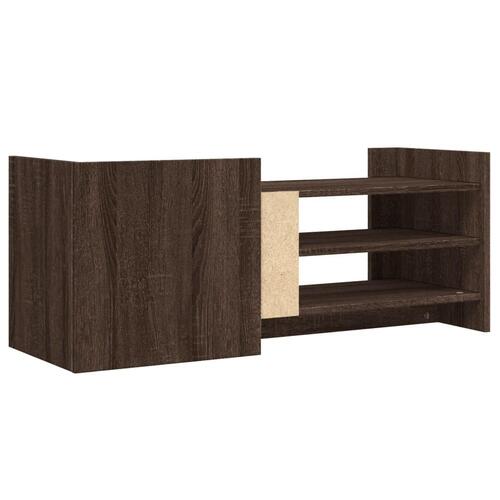 Tv-bord 100x35x40 cm konstrueret træ brun egetræsfarve