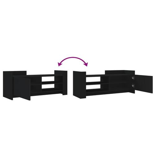 Tv-bord 100x35x40 cm konstrueret træ sort