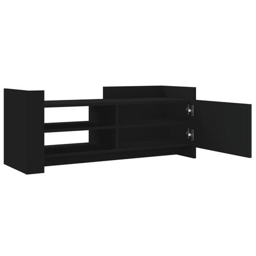 Tv-bord 100x35x40 cm konstrueret træ sort
