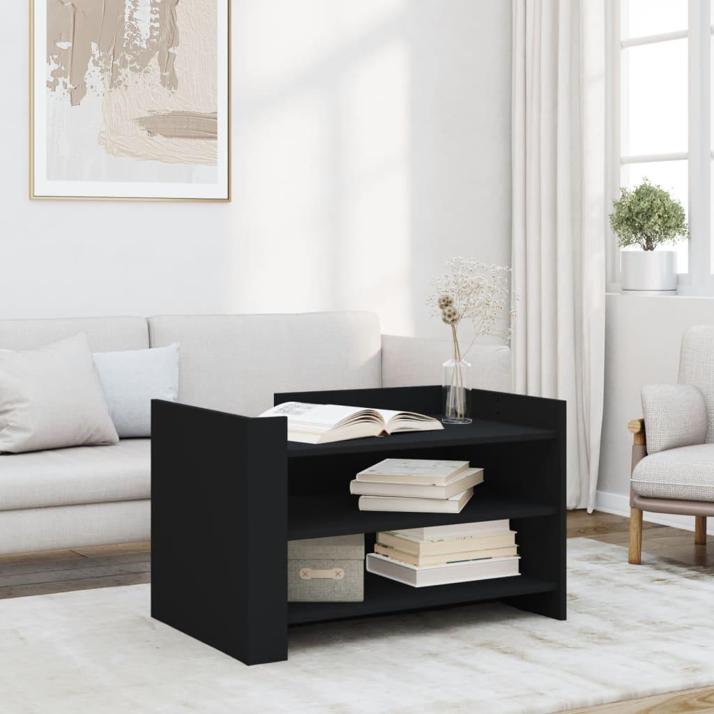 Sofabord 80x50x50 cm konstrueret træ sort